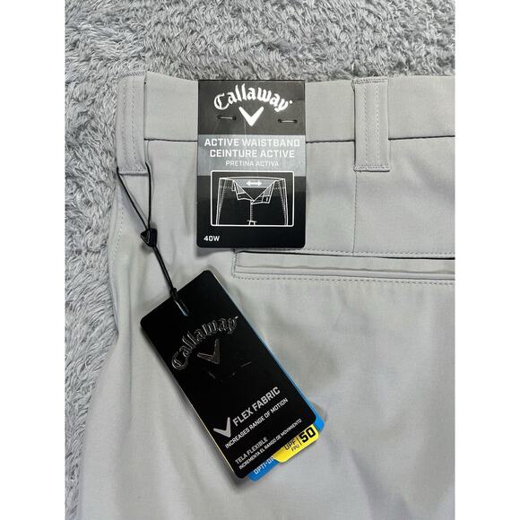 Callaway Mens Shorts Grey Ceinture Active Stretch Opti Dri Size 40 NWT‎ - Picture 3 of 9
